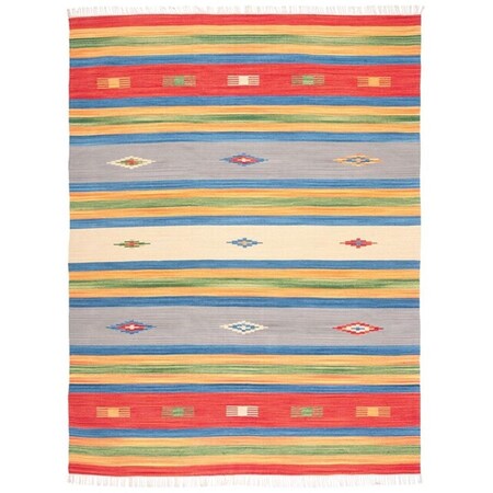 Safavieh 6 x 6 ft. Montauk 555M Fringes Hand Woven Square Area Rug Blue & Red MTK555M-6SQ